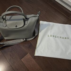 Longchamp Small Le Pliage Club Shoulder Bag in Turtledove Grey